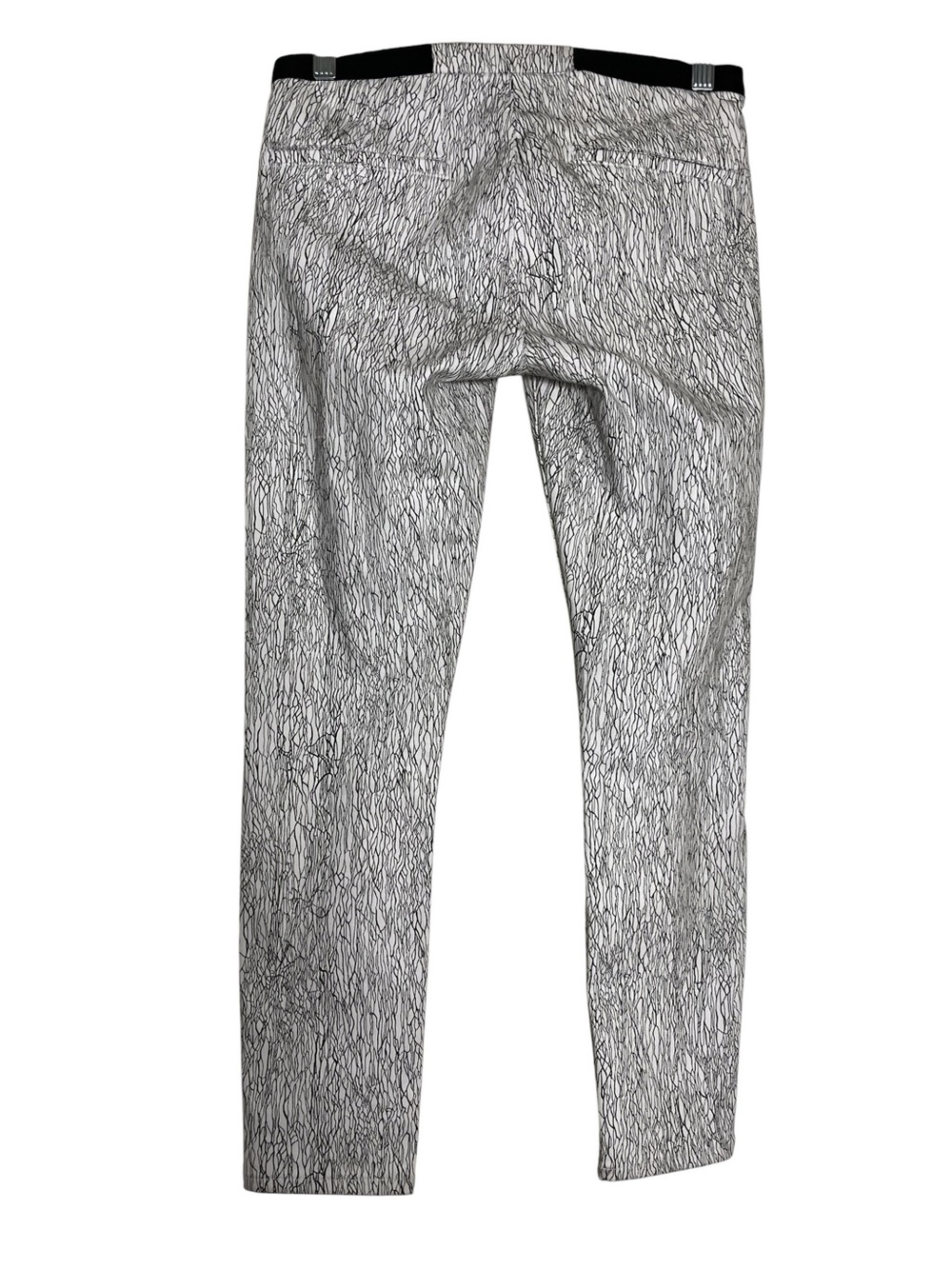 Helmut Lang Abstract Crackle Print Pull-On Slim Pants Stovepipe Black White 26 - Picture 5 of 14
